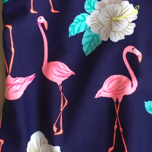 Girls bathing suit size 12 months flamingos floral - Picture 4 of 13